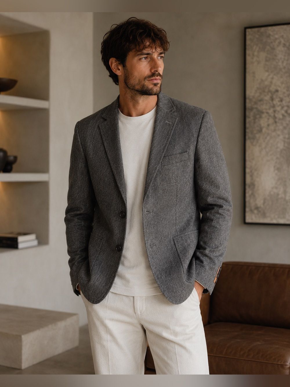 NWT S.Oliver Men’s Wool Blend 2 Buttons Blazer Size 48 Regular Fit